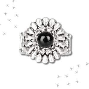 •Poppy Black And Silver Ring